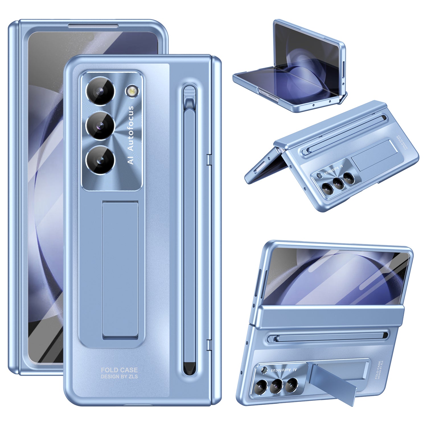 For Samsung Galaxy Z Fold6 5G Kickstand Case Hinge PC Phone Cover with Tempered Glass Film / Stylus For Samsung Galaxy Z Fold6 5G Kickstand Case Hinge PC Phone Cover with Tempered Glass Film / Stylus